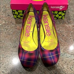 KG-Lisa Multi Plaid 2 1/4 inch Heels w/ Round Toe